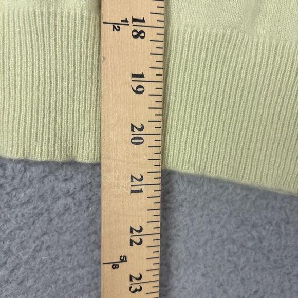 Valerie Stevens 100% Two-Ply Cashmere Light Yellow Short Sleeve Top Pettite M - Picture 4 of 5